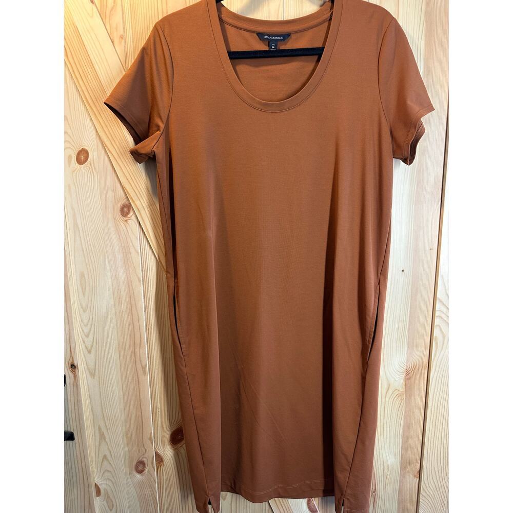 Banana Republic Brown /Burnt Orange T- Shirt Dress - Size M Tall